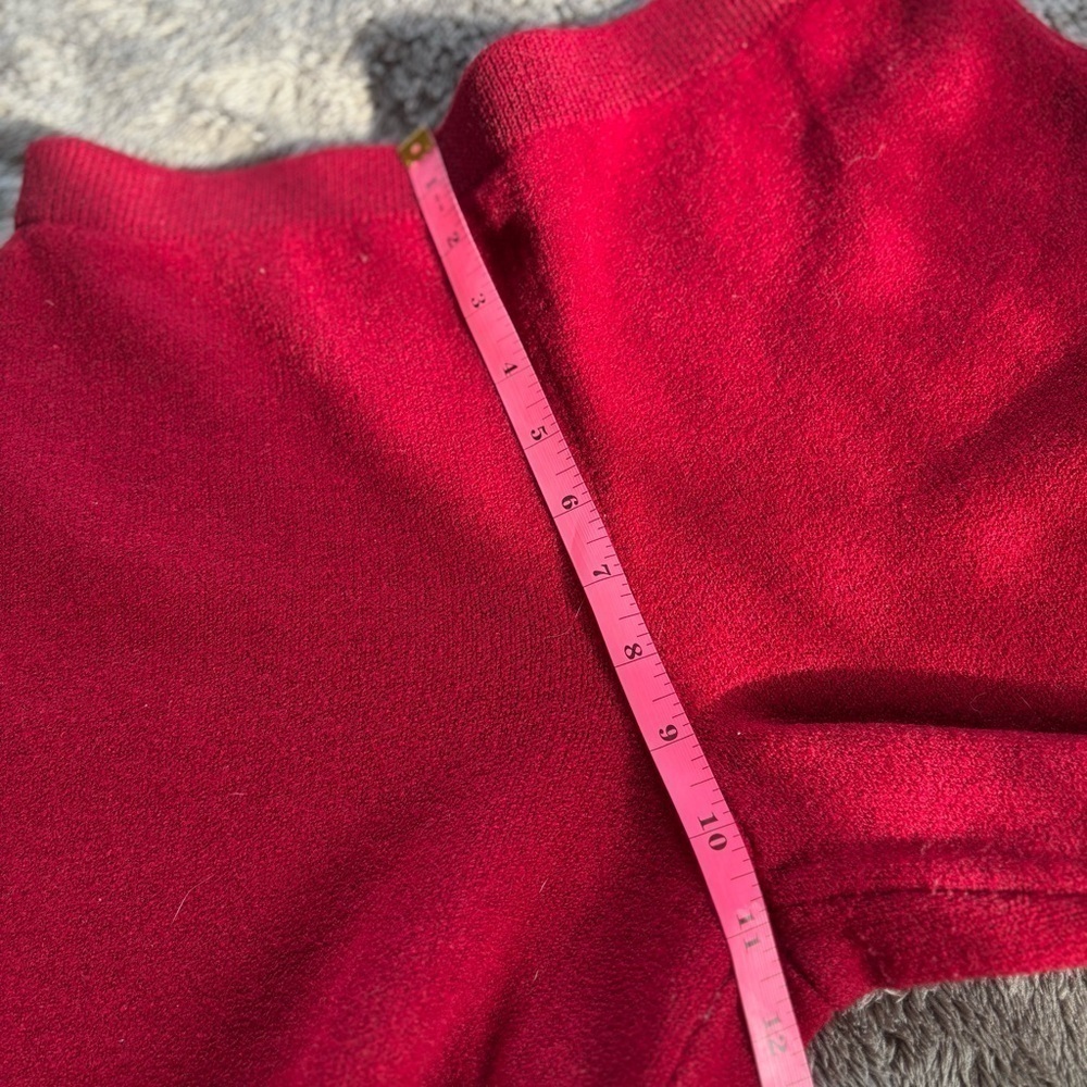 St John Collection By Marie Red Santana Knit Crop Hi Rise Pants - Picture 5 of 10